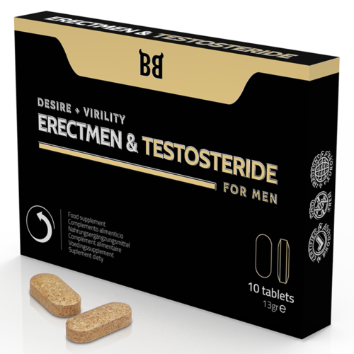 BLACKBULL BY SPARTAN - ERECTMEN & TESTOSTERIDE POTENCIA Y TESTOSTERONA PARA HOMBRE 10 CPSULAS