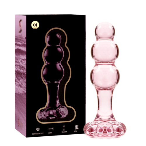 NEBULA SERIES BY IBIZA - MODELO 1 PLUG CRISTAL BOROSILICATO 10.7 X 3 CM ROSA