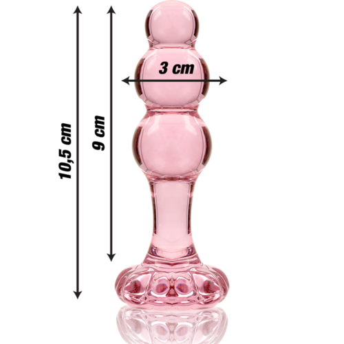 NEBULA SERIES BY IBIZA - MODELO 1 PLUG CRISTAL BOROSILICATO 10.7 X 3 CM ROSA