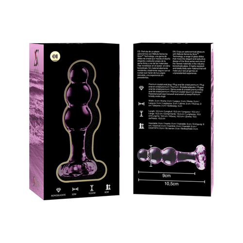 NEBULA SERIES BY IBIZA - MODELO 1 PLUG CRISTAL BOROSILICATO 10.7 X 3 CM ROSA