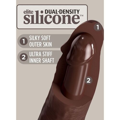 KING COCK ELITE - DILDO REALISTICO SILICONA 20.3 CM MARRON