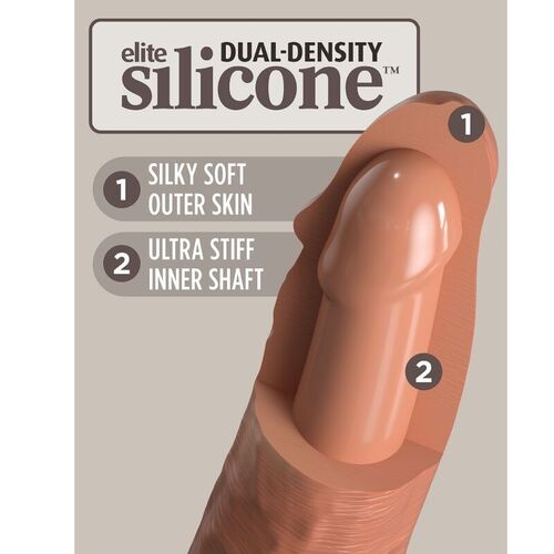 KING COCK ELITE - DILDO REALISTICO SILICONA 20.3 CM CARAMELO