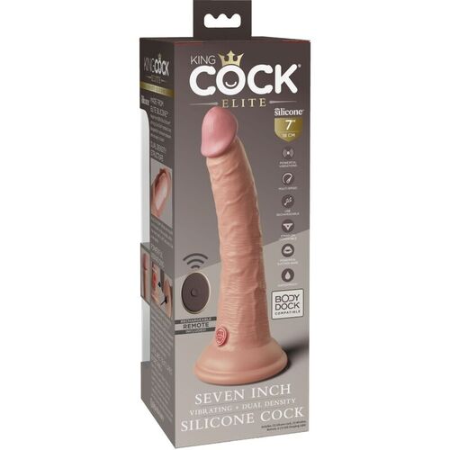 KING COCK ELITE - DILDO REALISTICO VIBRADOR & SILICONA CONTROL REMOTO 17.8 CM