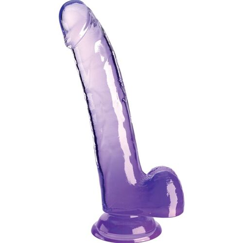 KING COCK CLEAR - DILDO CON TESTICULOS 20.3 CM MORADO