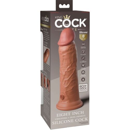 KING COCK ELITE - DILDO REALISTICO VIBRADOR & SILICONA 20.3 CM CARAMELO