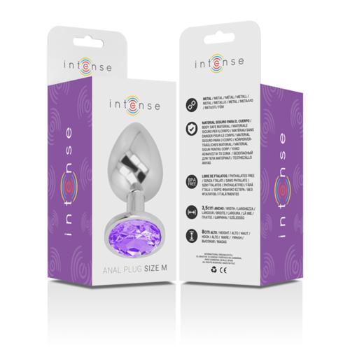 INTENSE - PLUG ANAL METAL CON CRISTAL VIOLETA TALLA M