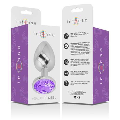 INTENSE - PLUG ANAL METAL CON CRISTAL VIOLETA TALLA L