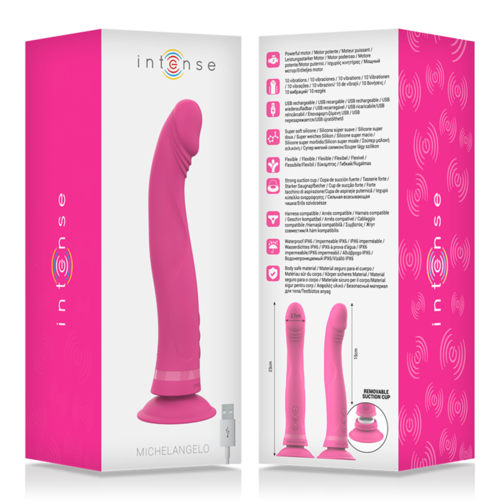 INTENSE - MICHELANGELO DILDO VIBRADOR SILICONA ROSA