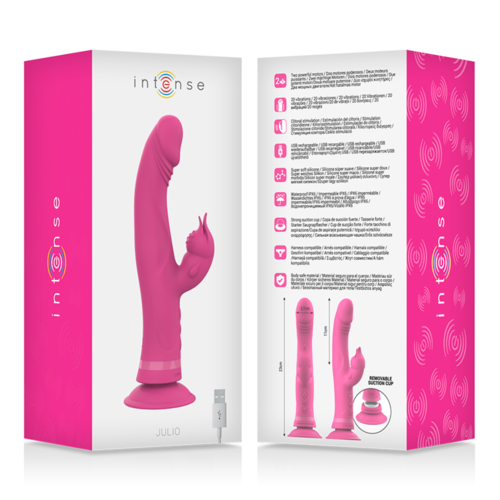 INTENSE - JULIO VIBRADOR RABBIT SILICONA ROSA