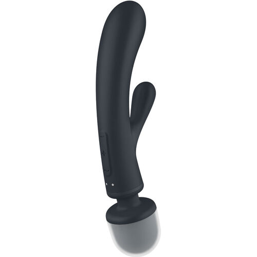 SATISFYER - TRIPLE LOVER MASAJEADOR VIBRADOR RABBIT GRIS