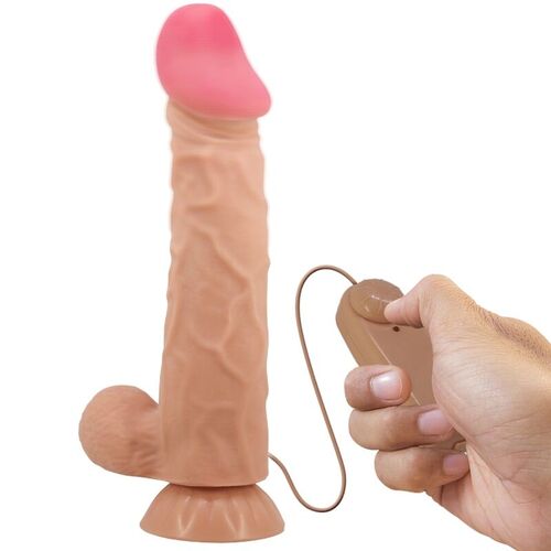 PRETTY LOVE - SLIDING SKIN SERIES DILDO REALÍSTICO CON VENTOSA PIEL DESLIZANTE NATURAL 24 CM