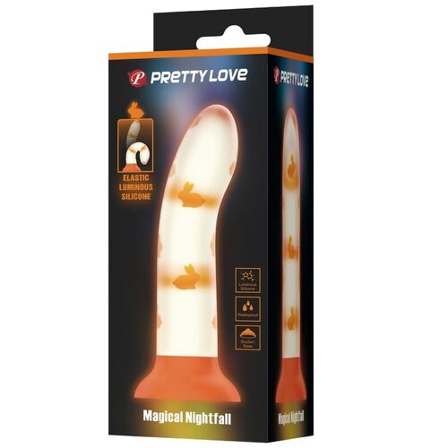 PRETTY LOVE - MAGICAL NIGHTFALL DILDO SIN VIBRACIN LUMINOSO NARANJA