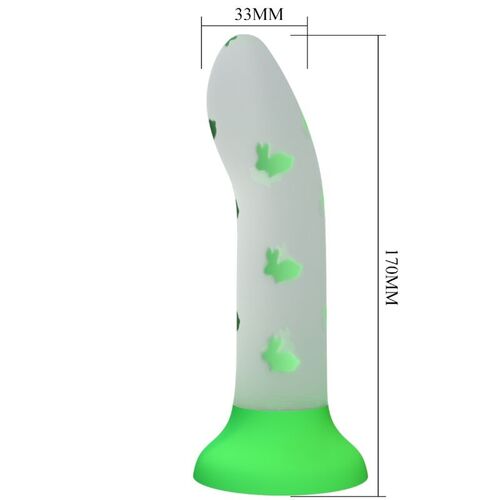 PRETTY LOVE - MAGICAL NIGHTFALL DILDO SIN VIBRACIN LUMINOSO VERDE