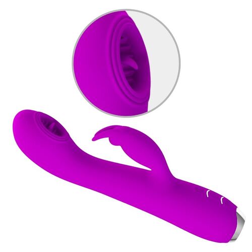 PRETTY LOVE - RACHEL VIBRADOR RECARGABLE CON SUCCIONADOR MORADO