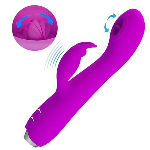 PRETTY LOVE - RACHEL VIBRADOR RECARGABLE CON SUCCIONADOR MORADO