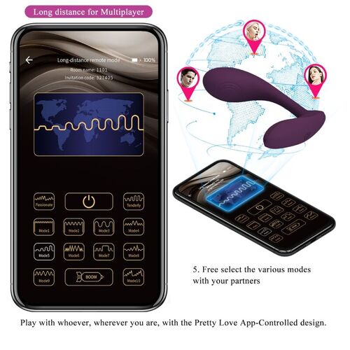 PRETTY LOVE - BAIRD G-SPOT 12 VIBRACIONES RECARGABLE LILA APP