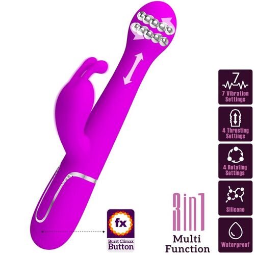 PRETTY LOVE - DEJON VIBRADOR RABBIT 3 EN 1 MULTIFUNCIN VIOLETA