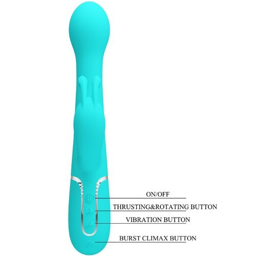 PRETTY LOVE - DEJON VIBRADOR RABBIT 3 EN 1 MULTIFUNCIN VERDE AGUA