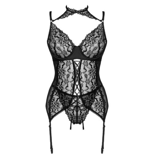 LIVCO CORSETTI FASHION - GIELLANDRA FOR THE SENSES COLLECTION CORSET + PANTY NEGRO L/XL