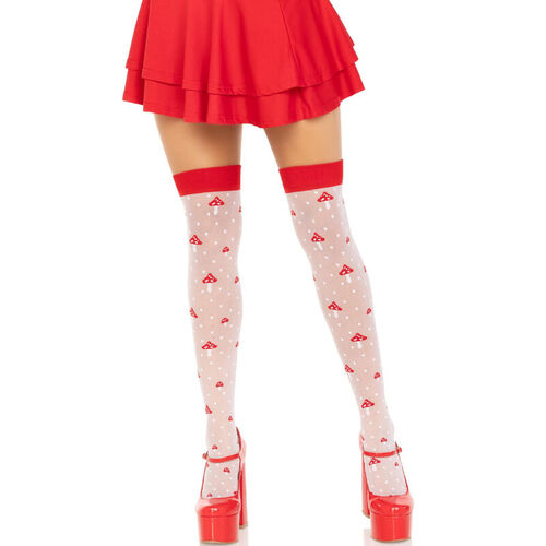 LEG AVENUE - CALCETINES ALTOS CHAMPIONES ROJO/BLANCO