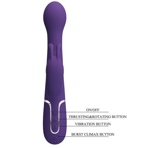 PRETTY LOVE - DEJON VIBRADOR RABBIT 3 EN 1 MULTIFUNCIN MORADO