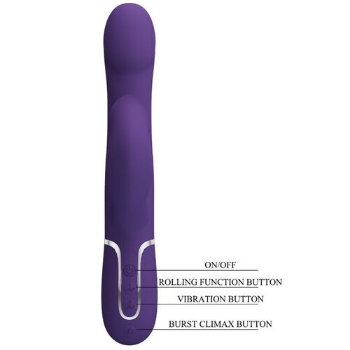 PRETTY LOVE - ZALIN VIBRADOR RABBIT PERLAS 4 EN 1 MORADO