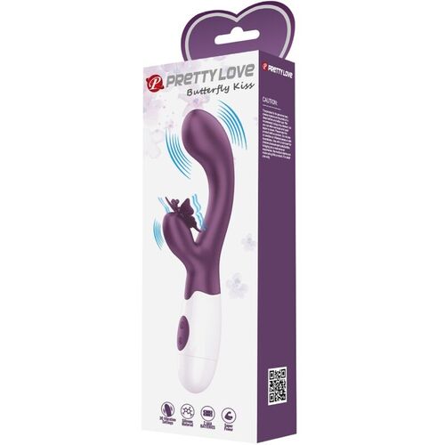 PRETTY LOVE - BUTTERFLY KISS VIBRADOR RABBIT & ESTIMULADOR PUNTO G MORADO