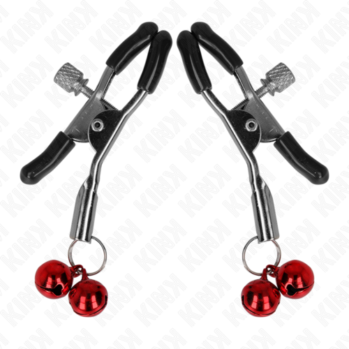 KINK - PINZAS PARA PEZONES CON DOBLE CAMPANILLA ROJO 6 CM