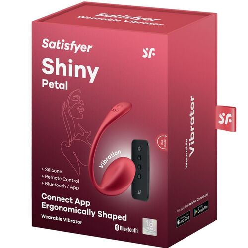 SATISFYER - SHINY PETAL ESTIMULADOR PUNTO G CONTROL REMOTO ROJO APP GRATUITA