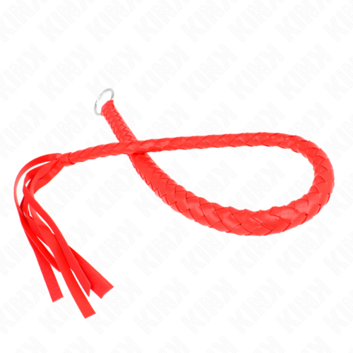 KINK - LÁTIGO DE SERPIENTE CON ANILLO DE MANO ROJO 65 CM