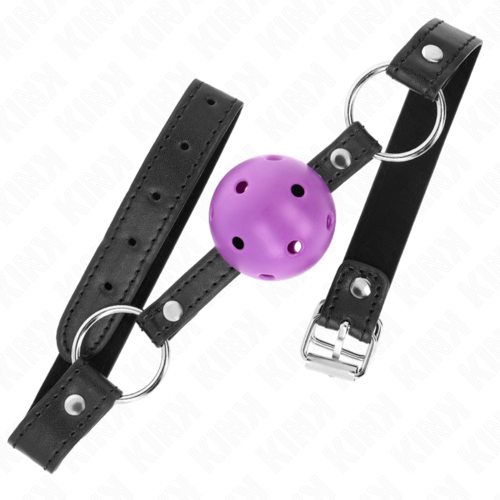 KINK - MORDAZA DE BOLA 4.5 CM MORADO DURA HUECA 63.5 X 2 CM