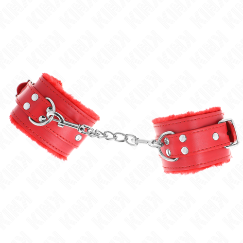 KINK - MUÑEQUERAS FORRADAS ROJO CON CORREA ROJO AJUSTABLE 20-29 CM X 5.5 CM