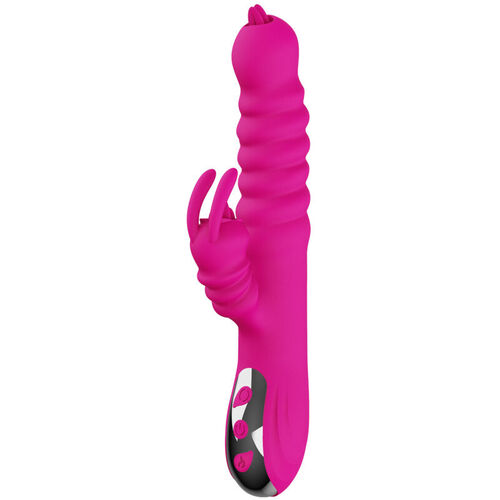 ARMONY - VIBRADOR MULTIFUNCION RABBIT DOBLE LENGUA EFECTO CALOR FUCSIA