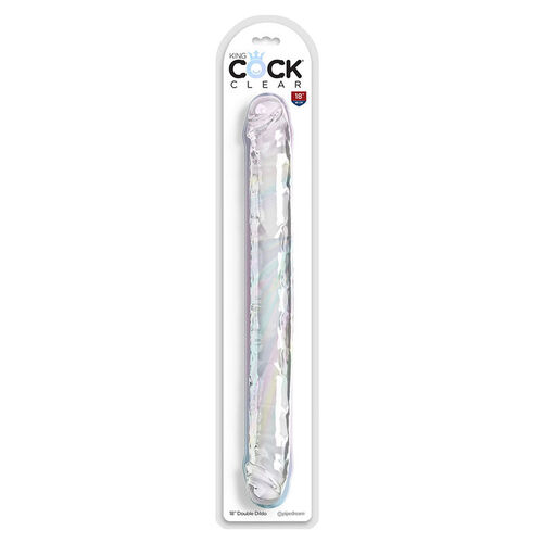 KING COCK - DOUBLE TROUBLE DILDO DOBLE 46 CM TRANSPARENTE