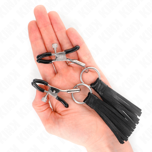 KINK - PINZAS PARA PEZONES CON BORLAS DE POLIPIEL 6 CM