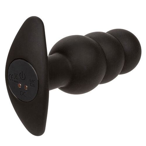 CALEXOTICS - ROCK BOTTOM PLUG ANAL CON CUENTAS 10 VIBRACIONES SILICONA NEGRO