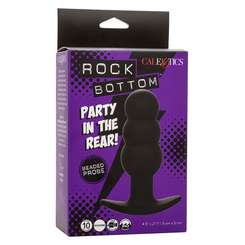 CALEXOTICS - ROCK BOTTOM PLUG ANAL CON CUENTAS 10 VIBRACIONES SILICONA NEGRO