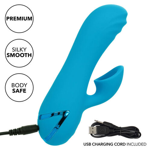 CALEXOTICS - SUNSET BEACH SEDUCER VIBRADOR Y ESTIMULADOR 10 FUNCIONES AZUL