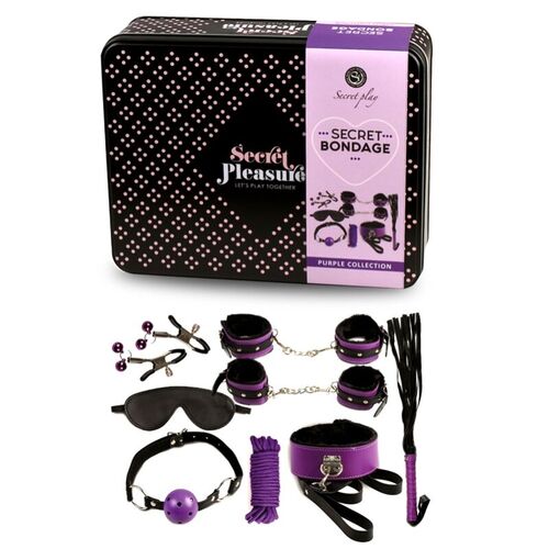 SECRET PLAY BDSM SET 8PCS LILA / NEGRO