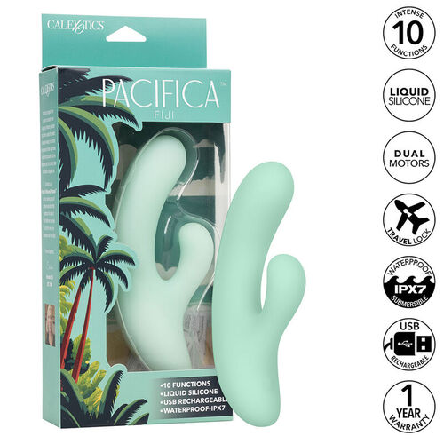 CALEXOTICS - PACIFICA FIJI VIBRADOR Y ESTIMULADOR PUNTO G 10 VIBRACIONES AQUA