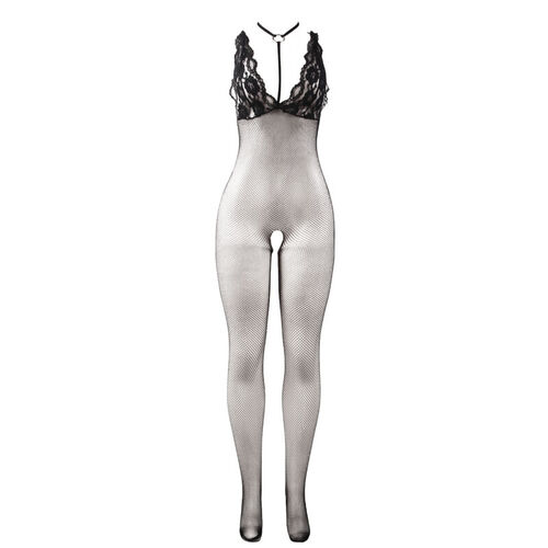 SUBBLIME - 951993 BODYSTOCKING CROTCHLESS DE REJILLA TRANSPARENTE NEGRO TALLA ÚNICA