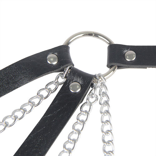 SUBBLIME - 953713 CINTURÓN DE BONDAGE PUNK HEBILLA METAL NEGRO TALLA ÚNICA