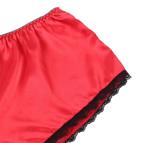 SUBBLIME - 953898 CAMISÓN DE SEDA Y ENCAJE + PANTIES ROJO S/M