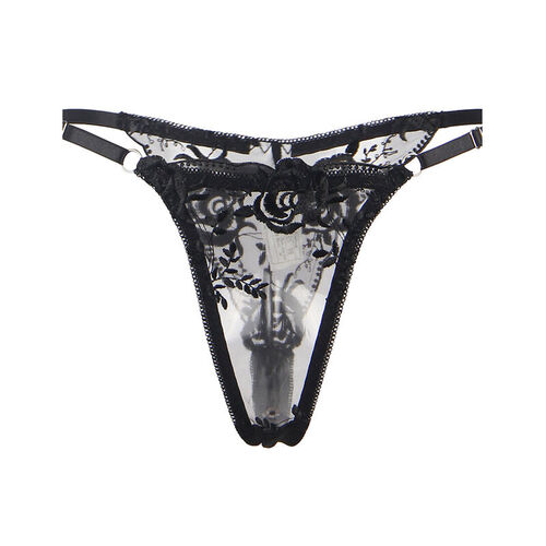 SUBBLIME - 945237 SUJETADOR + PANTIES CON LIGUERO DISEÑO FLORAL NEGRO S/M