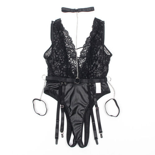 SUBBLIME - 954390 BODY SEXY CON LIGUEROS NEGRO L/XL