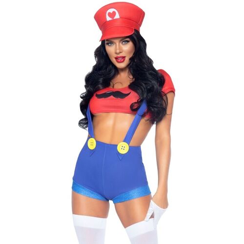 LEG AVENUE - DISFRAZ SEXY MARIO BROS ROJO/AZUL S