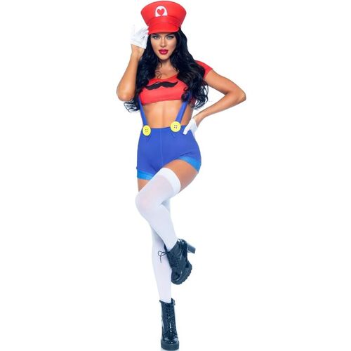 LEG AVENUE - DISFRAZ SEXY MARIO BROS ROJO/AZUL S