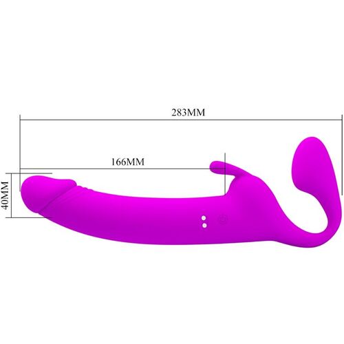 PRETTY LOVE - ZANINI DILDO STRAP-ON SIN ARNES 10 VIBRACIONES MORADO