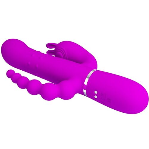 PRETTY LOVE - CAMMY TRIPLE VIBRADOR MULTIFUNCIÓN 4 EN 1 ROSA