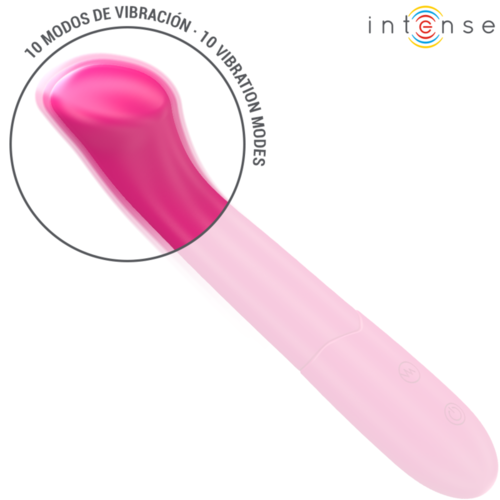 INTENSE - PATY VIBRADOR 19 CM FLEXIBLE 10 VIBRACIONES MODELO 2 ROSA